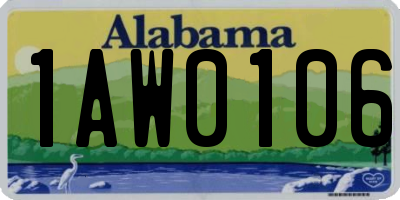 AL license plate 1AW0106