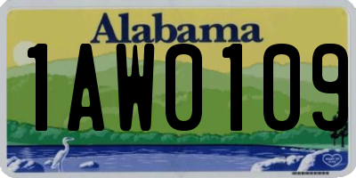AL license plate 1AW0109