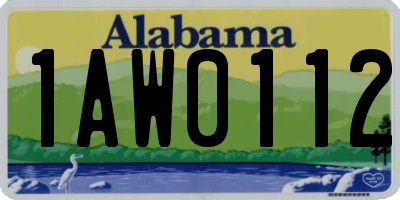 AL license plate 1AW0112