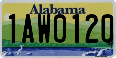 AL license plate 1AW0120