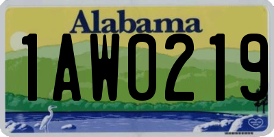 AL license plate 1AW0219