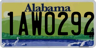 AL license plate 1AW0292