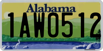 AL license plate 1AW0512