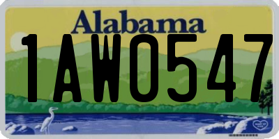 AL license plate 1AW0547