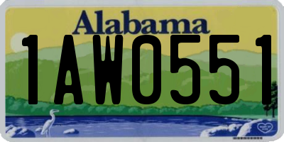 AL license plate 1AW0551