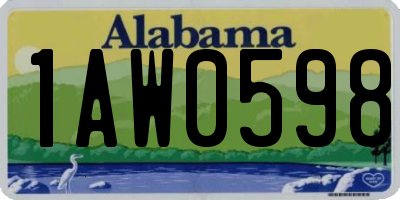 AL license plate 1AW0598
