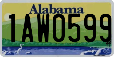 AL license plate 1AW0599