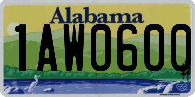 AL license plate 1AW0600