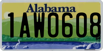 AL license plate 1AW0608
