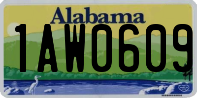 AL license plate 1AW0609