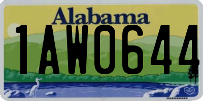 AL license plate 1AW0644