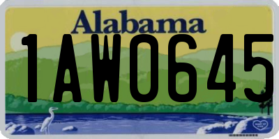 AL license plate 1AW0645