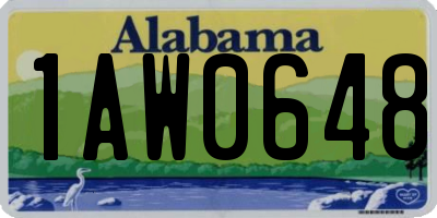 AL license plate 1AW0648