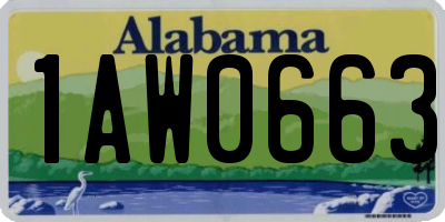 AL license plate 1AW0663