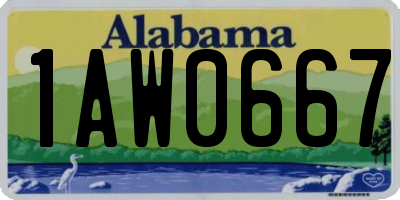 AL license plate 1AW0667