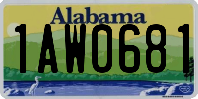 AL license plate 1AW0681