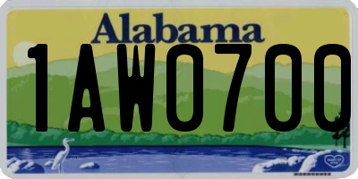 AL license plate 1AW0700