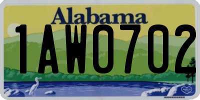 AL license plate 1AW0702