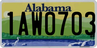 AL license plate 1AW0703