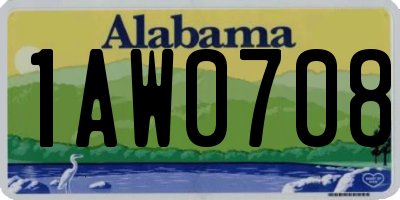 AL license plate 1AW0708