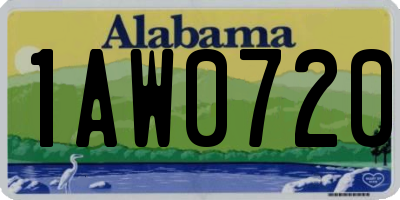AL license plate 1AW0720