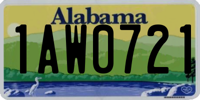 AL license plate 1AW0721