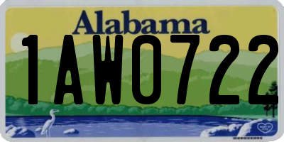 AL license plate 1AW0722