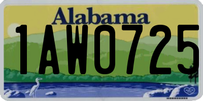 AL license plate 1AW0725