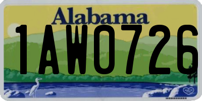 AL license plate 1AW0726