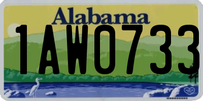 AL license plate 1AW0733