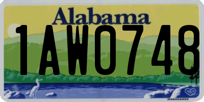 AL license plate 1AW0748