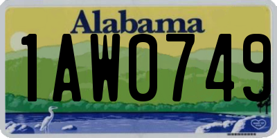AL license plate 1AW0749