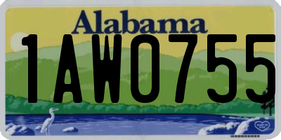 AL license plate 1AW0755