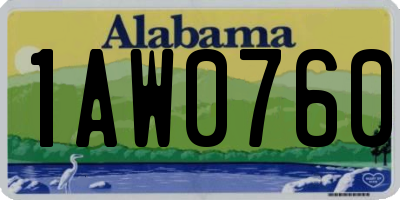 AL license plate 1AW0760