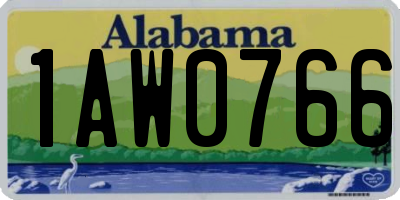 AL license plate 1AW0766