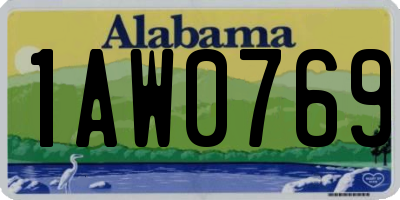 AL license plate 1AW0769