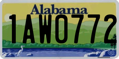 AL license plate 1AW0772