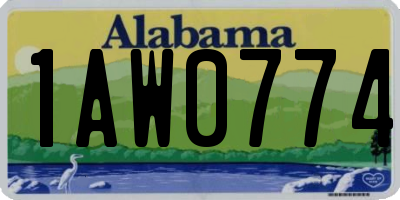 AL license plate 1AW0774