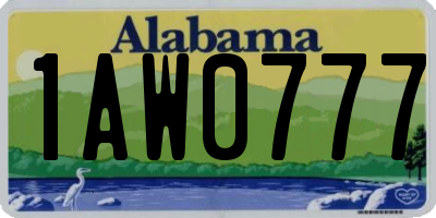 AL license plate 1AW0777