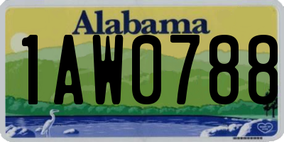 AL license plate 1AW0788