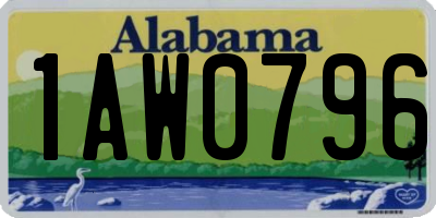 AL license plate 1AW0796