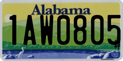 AL license plate 1AW0805