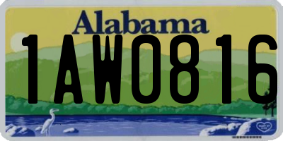 AL license plate 1AW0816
