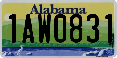 AL license plate 1AW0831