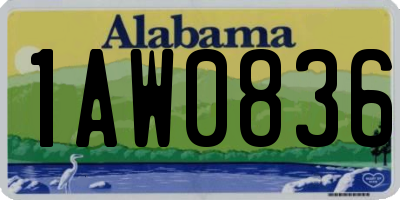 AL license plate 1AW0836