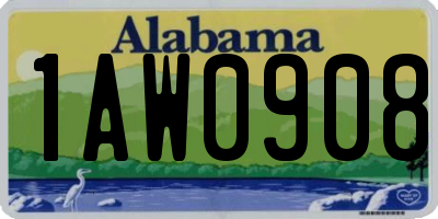 AL license plate 1AW0908
