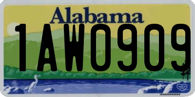 AL license plate 1AW0909