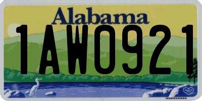 AL license plate 1AW0921