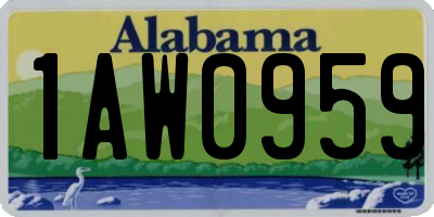 AL license plate 1AW0959