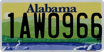 AL license plate 1AW0966